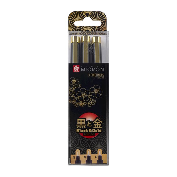 Επετειακό σετ black & gold 6 μαρκαδόρων Sakura Pigma Micron