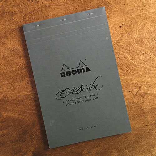 Μπλοκ Rhodia PAscribe Α4 εξάσκησης καλλιγραφίας και αλληλογραφίας με γκρι σελίδες ριγέ